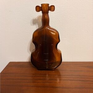 Brown Violin-Shaped Glass Bottle